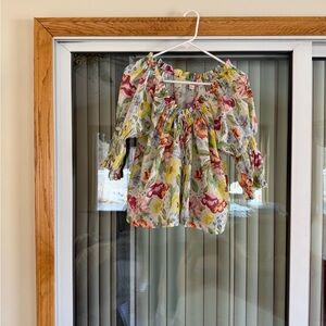 NWOT Doen Floral Inez Top in Multicolor Blanc Anemone Bloom